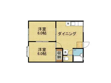 ハイムロワジュール(2DK/1階)の間取り写真