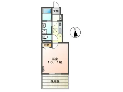 フレグラント テラス(1K/1階)の間取り写真