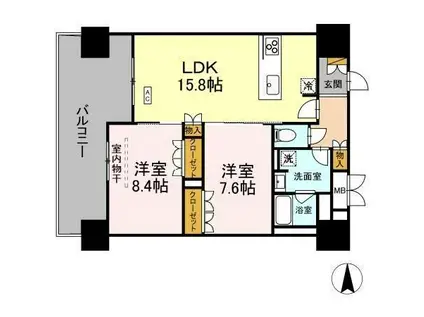 THE REJUVEPORT KISARAZU(2LDK/10階)の間取り写真