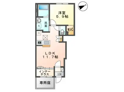 イノベスタ(1LDK/1階)の間取り写真