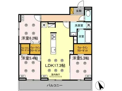 プレアデス(3LDK/3階)の間取り写真