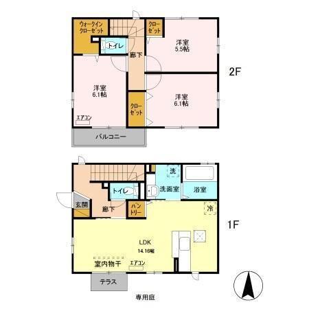 内房線 木更津駅 徒歩25分 2階建 築11年(3LDK)の間取り写真
