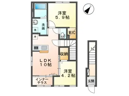 レナレジデンス(2LDK/2階)の間取り写真