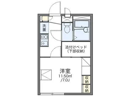 レオパレスアークⅡ(1K/2階)の間取り写真