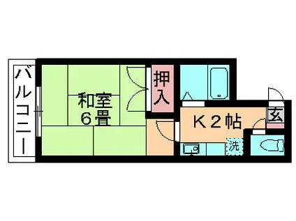 コンフォース喜(1K/2階)の間取り写真