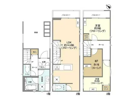 東京地下鉄東西線 南行徳駅 徒歩7分 3階建 築1年(2SLDK)の間取り写真