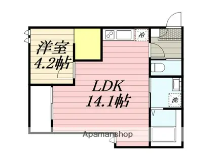 REGALEST 上本郷(1LDK/1階)の間取り写真