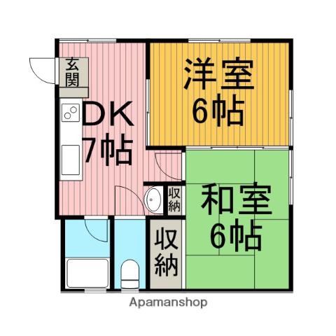 ラビオビジョン(2DK/3階)の間取り写真