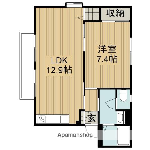 フレグランスE・Ⅰ(1LDK/2階)の間取り写真