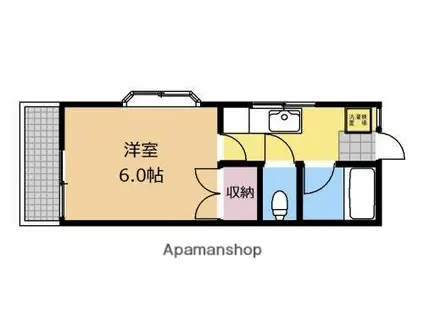 ニューバーリャS(1K/1階)の間取り写真