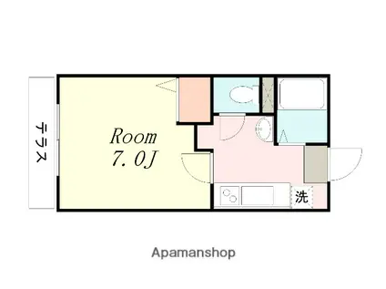 ルピナスブラン(1K/1階)の間取り写真