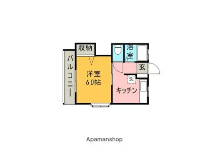 メイプルハウス(1K/1階)の間取り写真