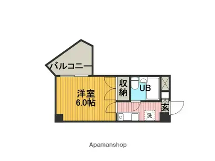 センチュリーハイツ三徳(1K/6階)の間取り写真