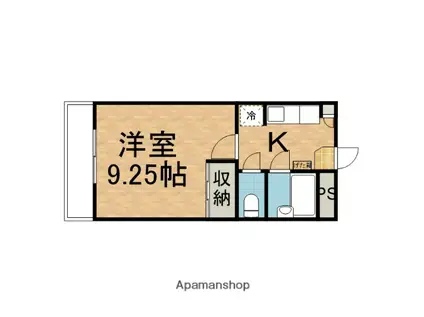 グリーンテラス木下(1K/3階)の間取り写真