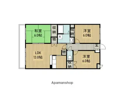 ドルフソニアドーロ(3LDK/5階)の間取り写真