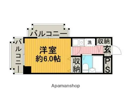 フレンドポート南町田第一(1K/4階)の間取り写真