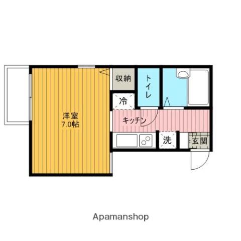 SUNNY VALE(1K/2階)の間取り写真