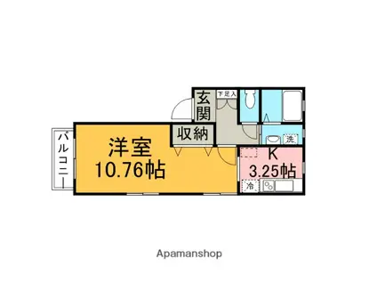 ドミール(1K/1階)の間取り写真