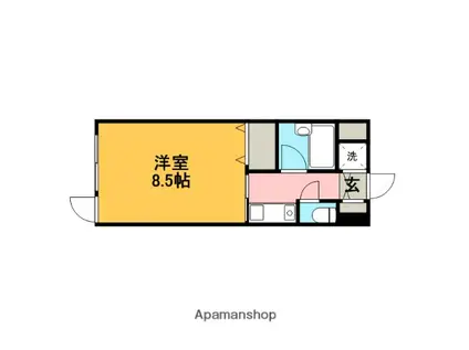 S-FLAT(1K/1階)の間取り写真