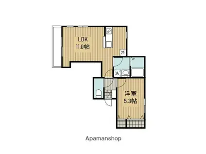 ヴィオラ東林間(1LDK/1階)の間取り写真