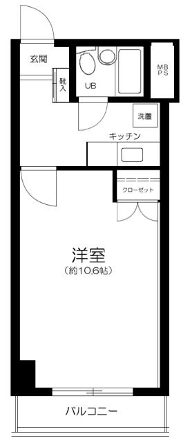 アカデミーグローリア初穂町田合同ビル(1K/5階)の間取り写真