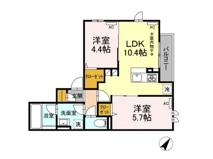 D-STYLE中町(2LDK/3階)の間取り写真