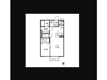 ラックスハイム鶴川台 I(1LDK/1階)の間取り写真