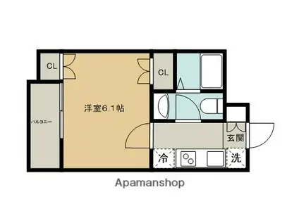 アノンテラス岡上(1K/1階)の間取り写真