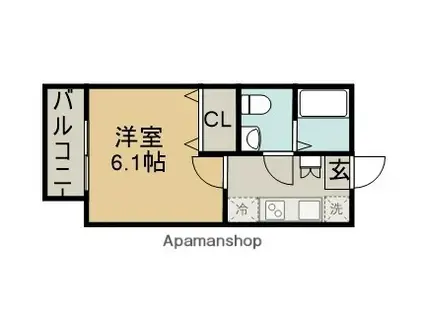 アノンテラス岡上(1K/2階)の間取り写真