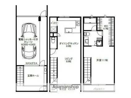 G—POWERプラス1(1SLDK)の間取り写真