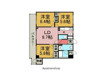 サザントゥリーⅡ(3LDK/2階)の間取り写真