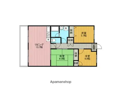 プリマベーラⅢ(3LDK/1階)の間取り写真