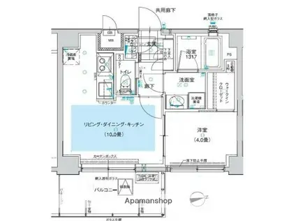 スタジオデン京急蒲田(1LDK/6階)の間取り写真