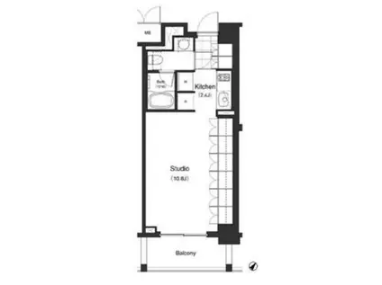 パークキューブ目黒タワー(1K/4階)の間取り写真