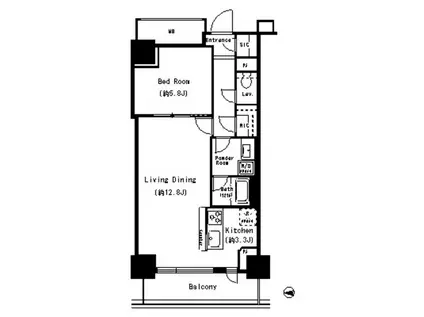 キャナルスクウェア豊洲(1LDK/3階)の間取り写真