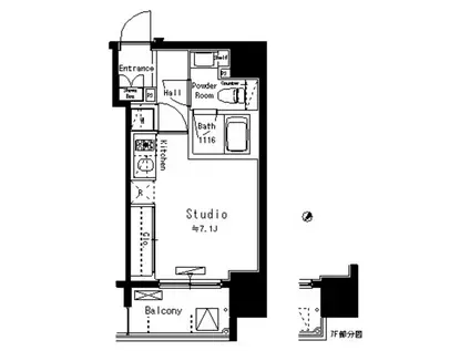 パークアクシス八丁堀(ワンルーム/7階)の間取り写真