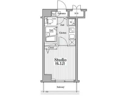 ガーラ・シティ東陽町(1K/5階)の間取り写真