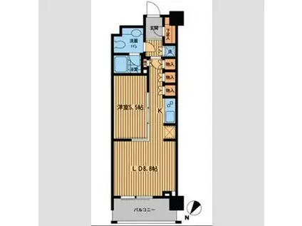 プライムアーバン日本橋横山町(1LDK/5階)の間取り写真