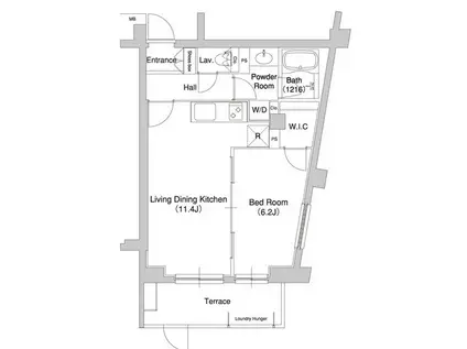 コンフォリア原宿(1LDK/1階)の間取り写真