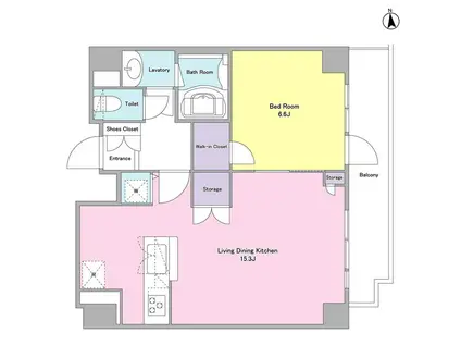 コンフォリア三田トロワ(1LDK/6階)の間取り写真