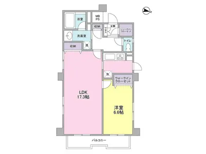 KDXレジデンス成城(1LDK/2階)の間取り写真