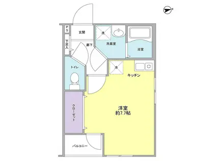 メゾンプルミエ136(ワンルーム/1階)の間取り写真