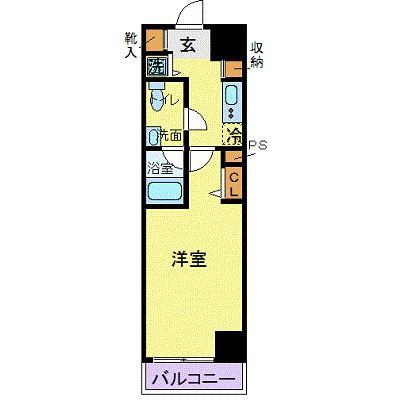 カスタリア蔵前(1K/8階)の間取り写真