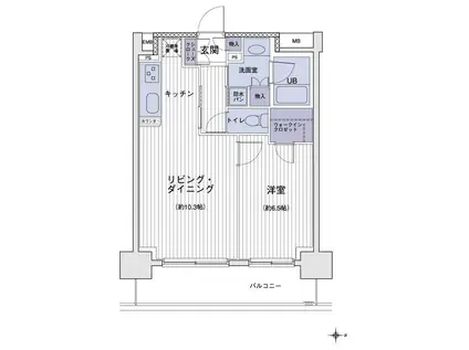 エスティメゾン大島(1LDK/13階)の間取り写真