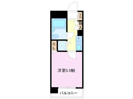 クリオ浅間台弐番館(1K/2階)の間取り写真