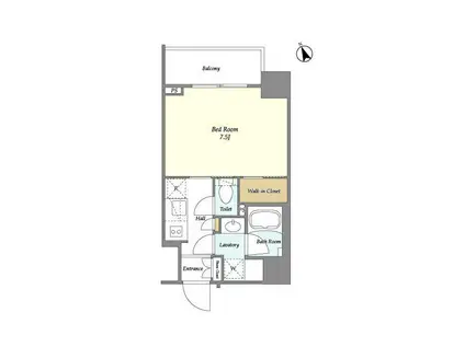 BLUROCK青葉台(1K/2階)の間取り写真