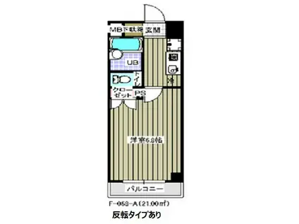 レジディア木場(1K/2階)の間取り写真