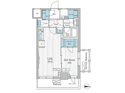 パークアクシス東陽町レジデンス(1LDK/10階)の間取り写真