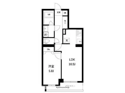 アーバンパーク蒲田南Ⅰ(1LDK/2階)の間取り写真