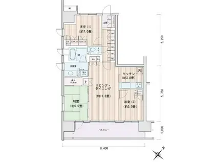 エスティメゾン豊洲レジデンスC棟(3LDK/5階)の間取り写真